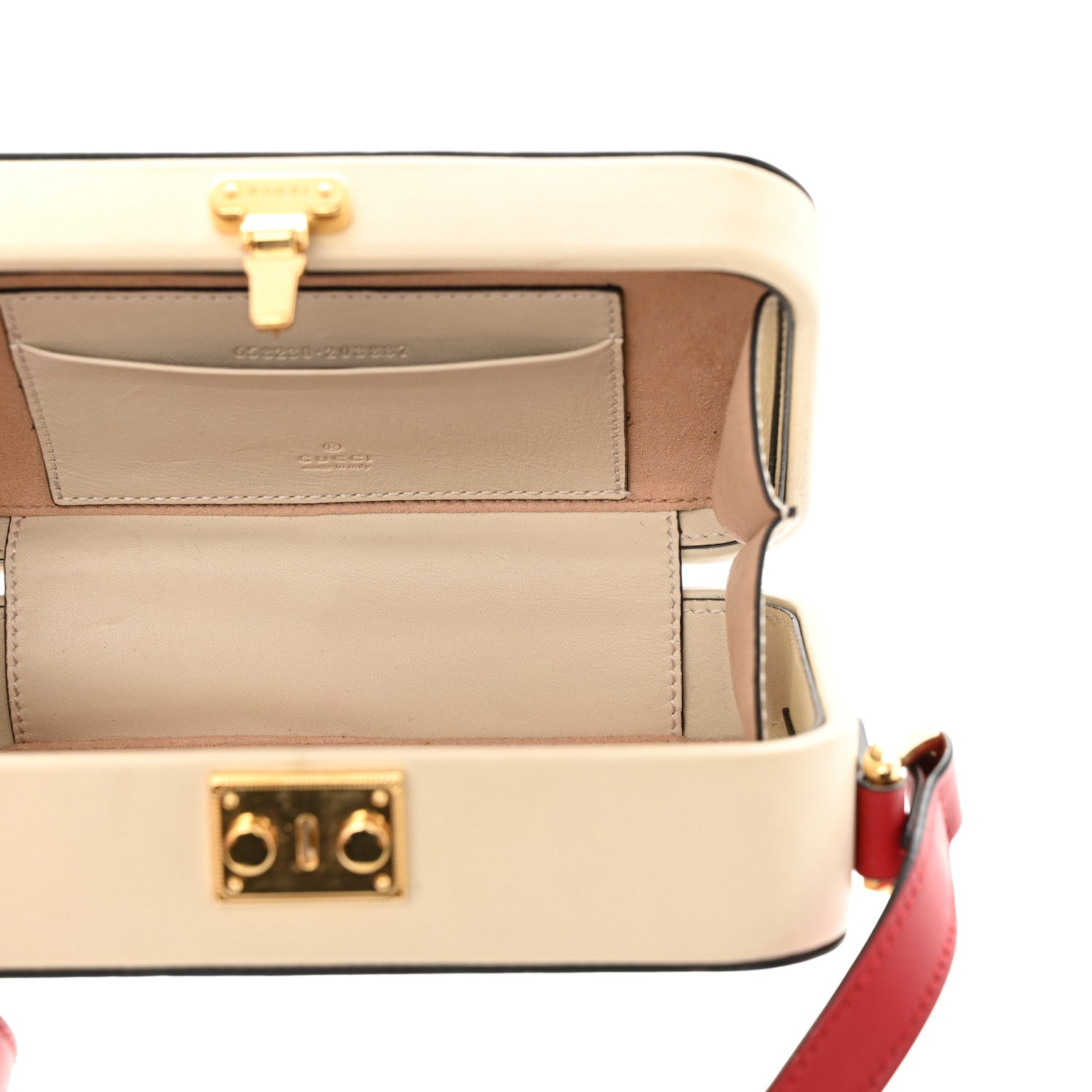 Gucci Vitello Eclipse Mini Interlocking G Shoulder Bag Mystic White Hibiscus Red 5 of 10