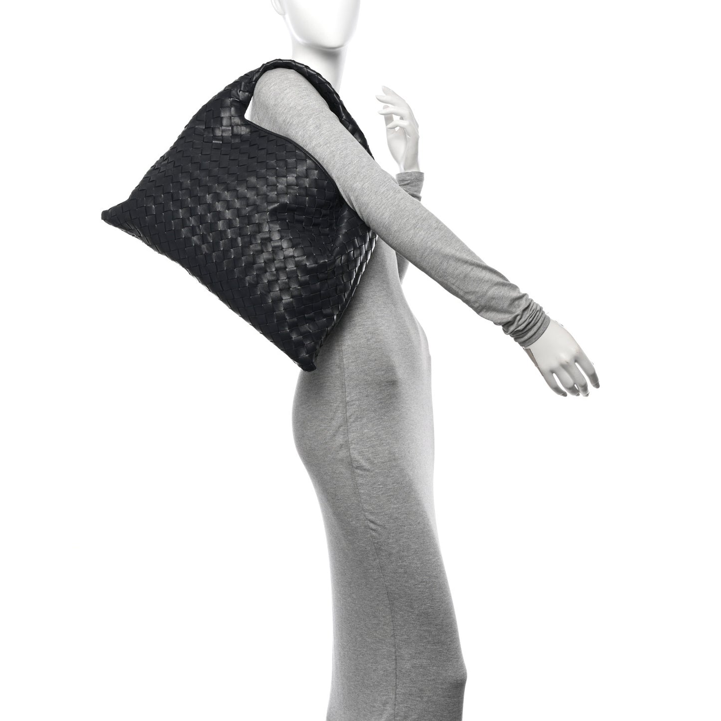 Calfskin Intrecciato Small Hop Ardoise