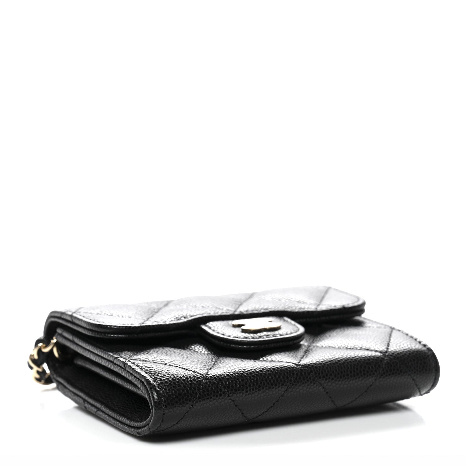 Chanel Caviar Quilted Flap Card Holder On Chain Black 4 of 11