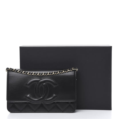 Chanel Goatskin Quilted Timeless CC Wallet On Chain WOC Black 12 of 12