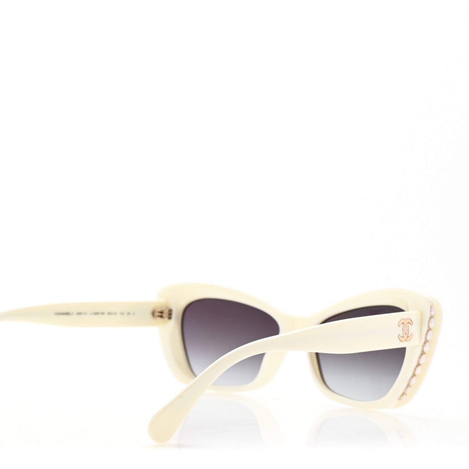 Chanel Acetate Pearl Cat Eye CC Sunglasses 5481-H White 4 of 8