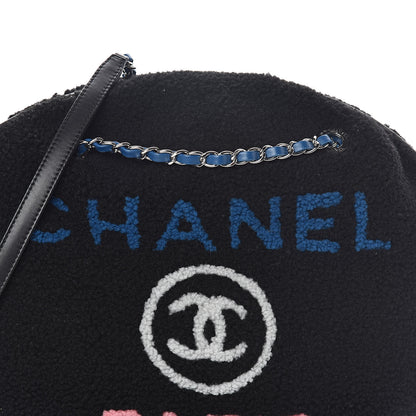 Chanel Shearling Large Deauville Round Bag Black 10 of 10