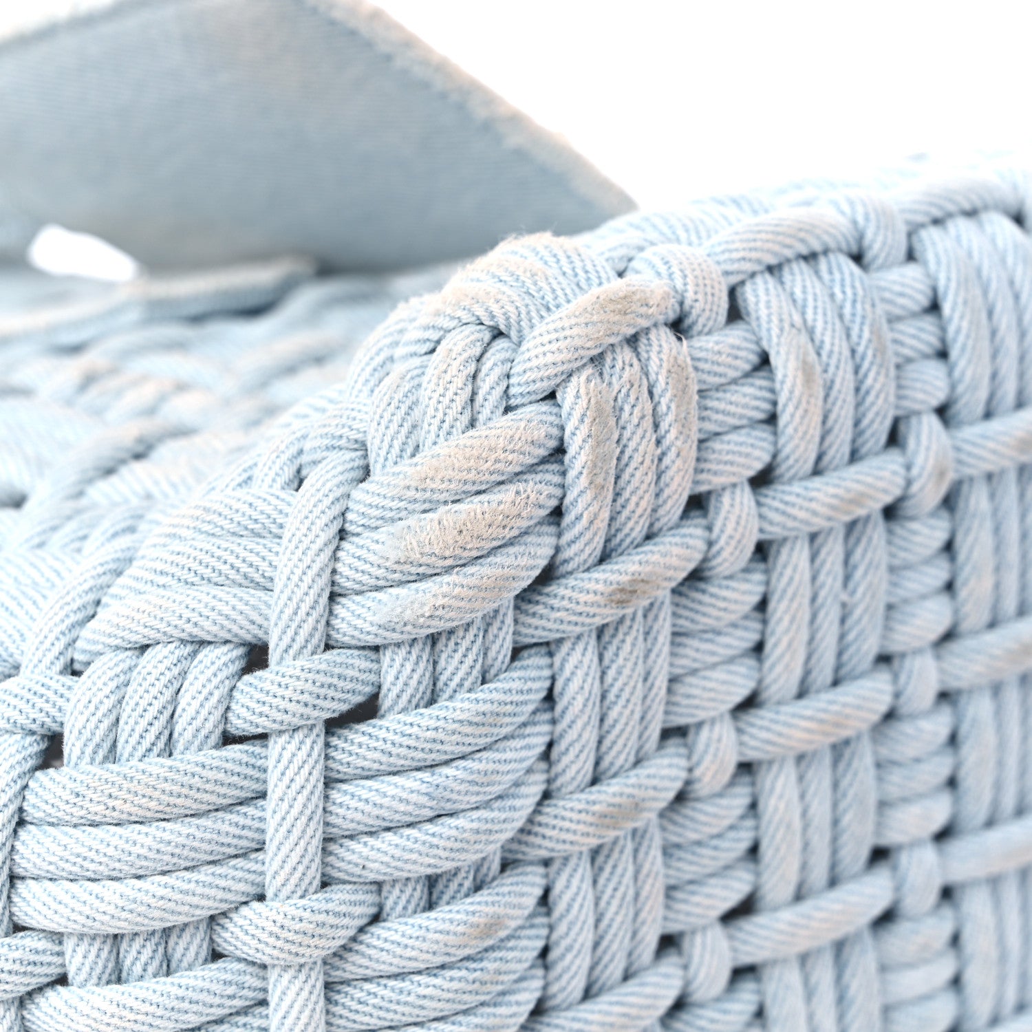 Balenciaga Washed Frayed Denim Braided XS Bistro Basket Blue 7 of 13