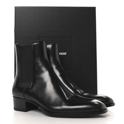 Saint Laurent Calfskin Mens Wyatt 40 Chelsea Boots 43 Sparrow Brown 10 of 10