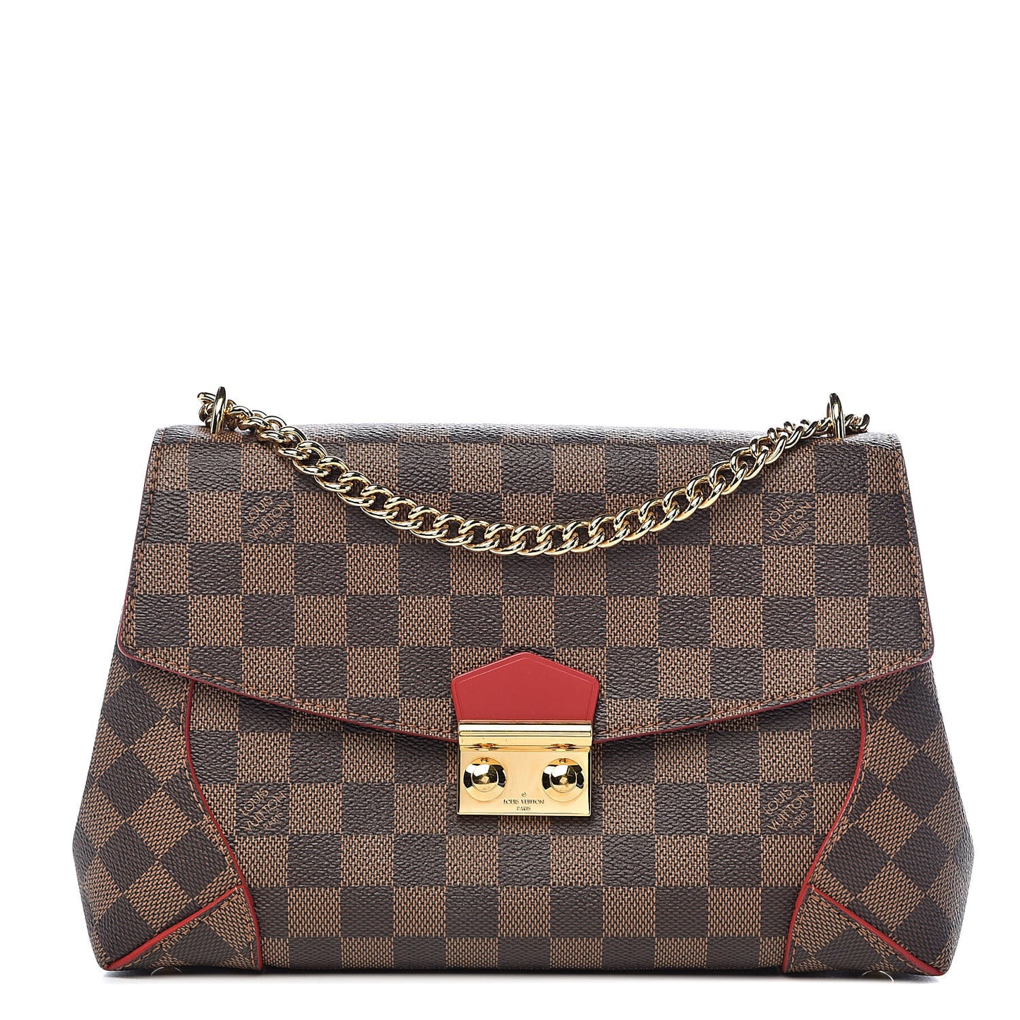Damier Ebene Caissa Clutch Cherry