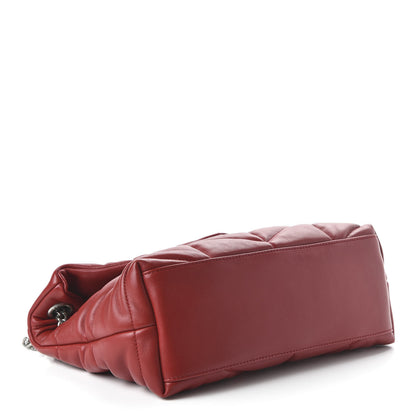 Saint Laurent Lambskin Quilted Small Loulou Puffer Monogram Chain Satchel Red 4 of 9