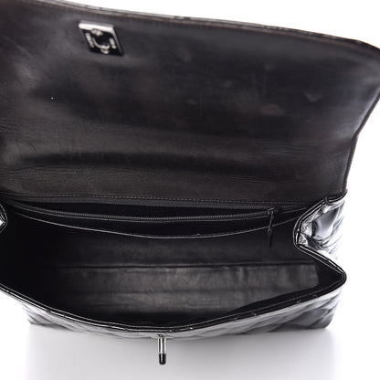 Chanel Patent Quilted Jumbo Kelly Flap Black 7 of 11