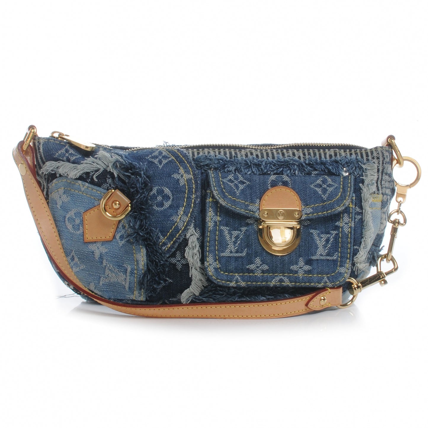 Denim Patchwork Pouchy Blue