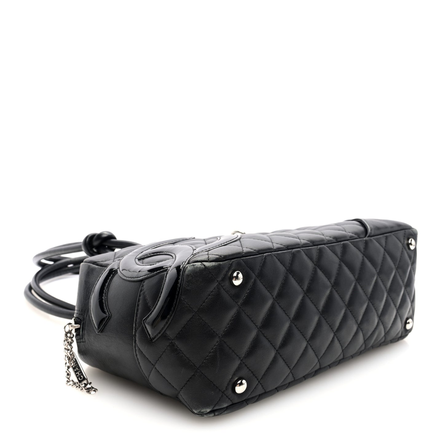 Calfskin Quilted Large Cambon Bowler Black