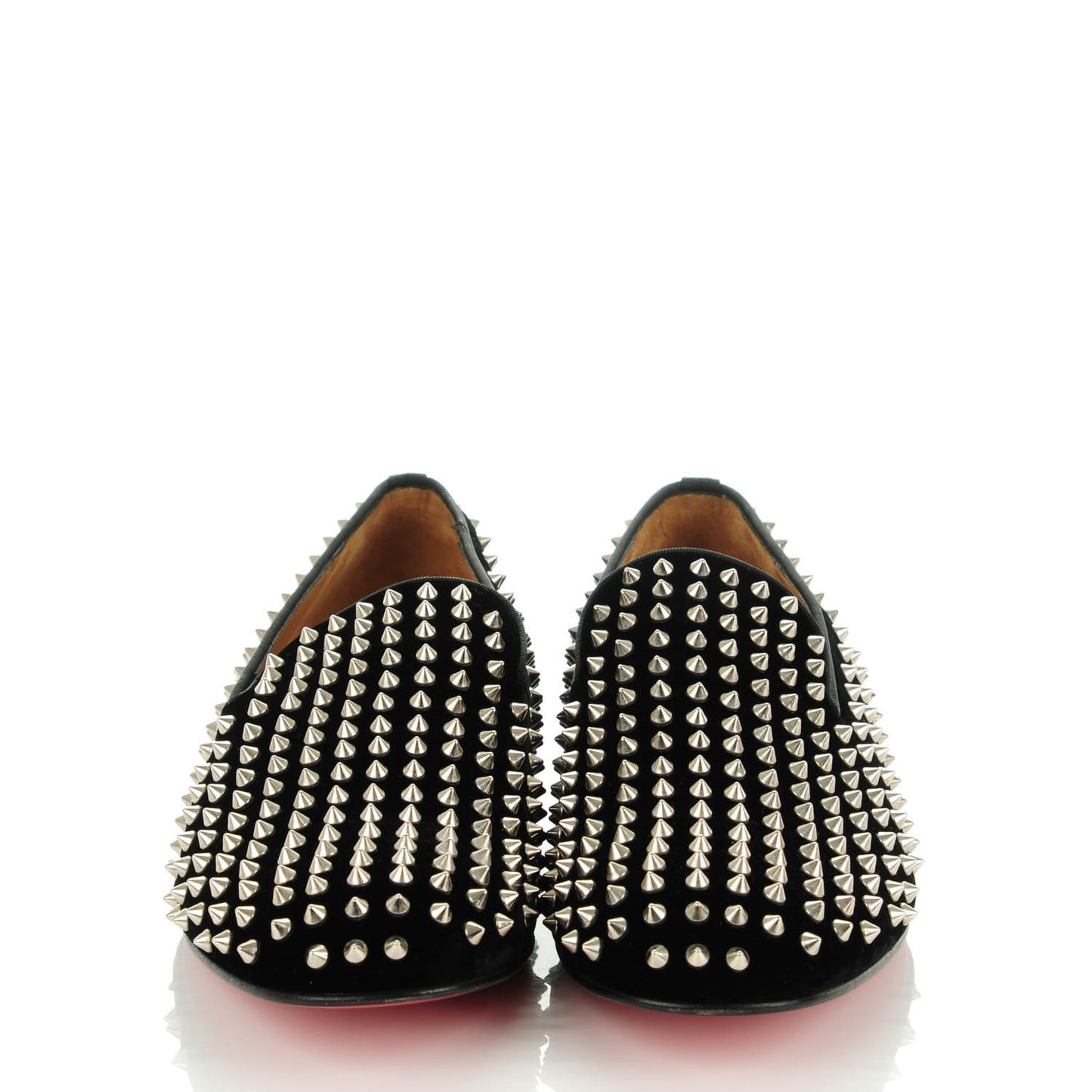 Mens Veau Velours Dandelion Spikes Flat Loafers 46.5 Black
