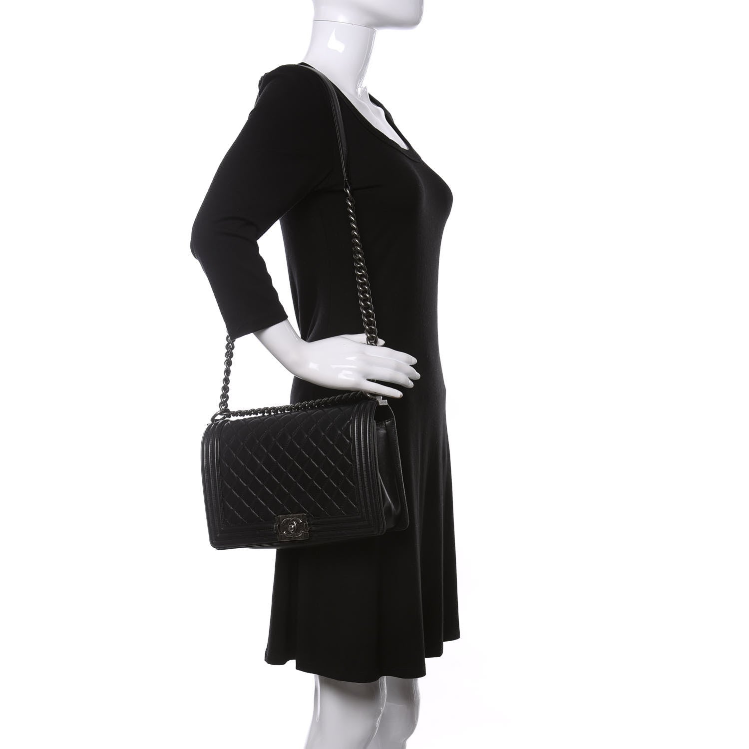 Chanel Lambskin Quilted New Medium Boy Flap Black 2 of 18