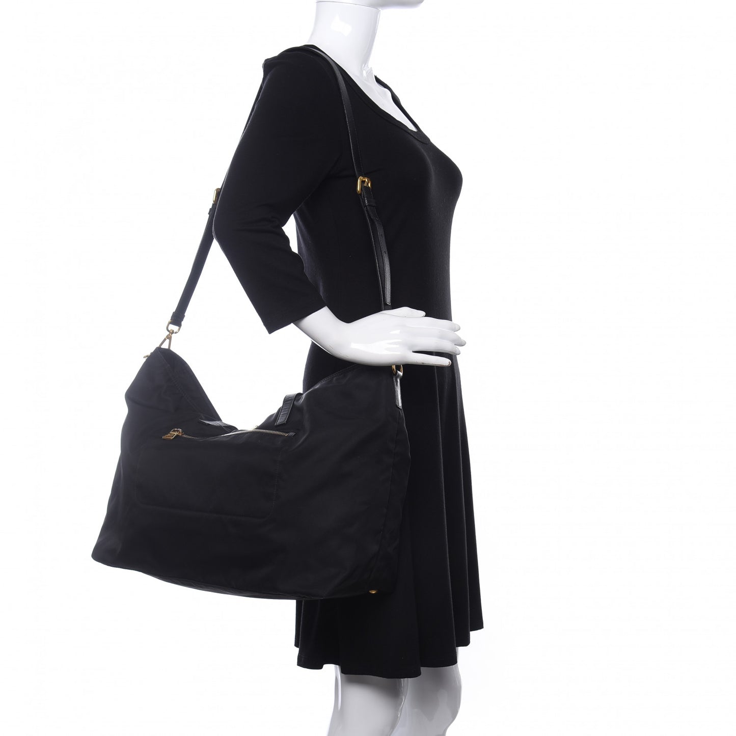 Tessuto Nylon Saffiano Tote Black