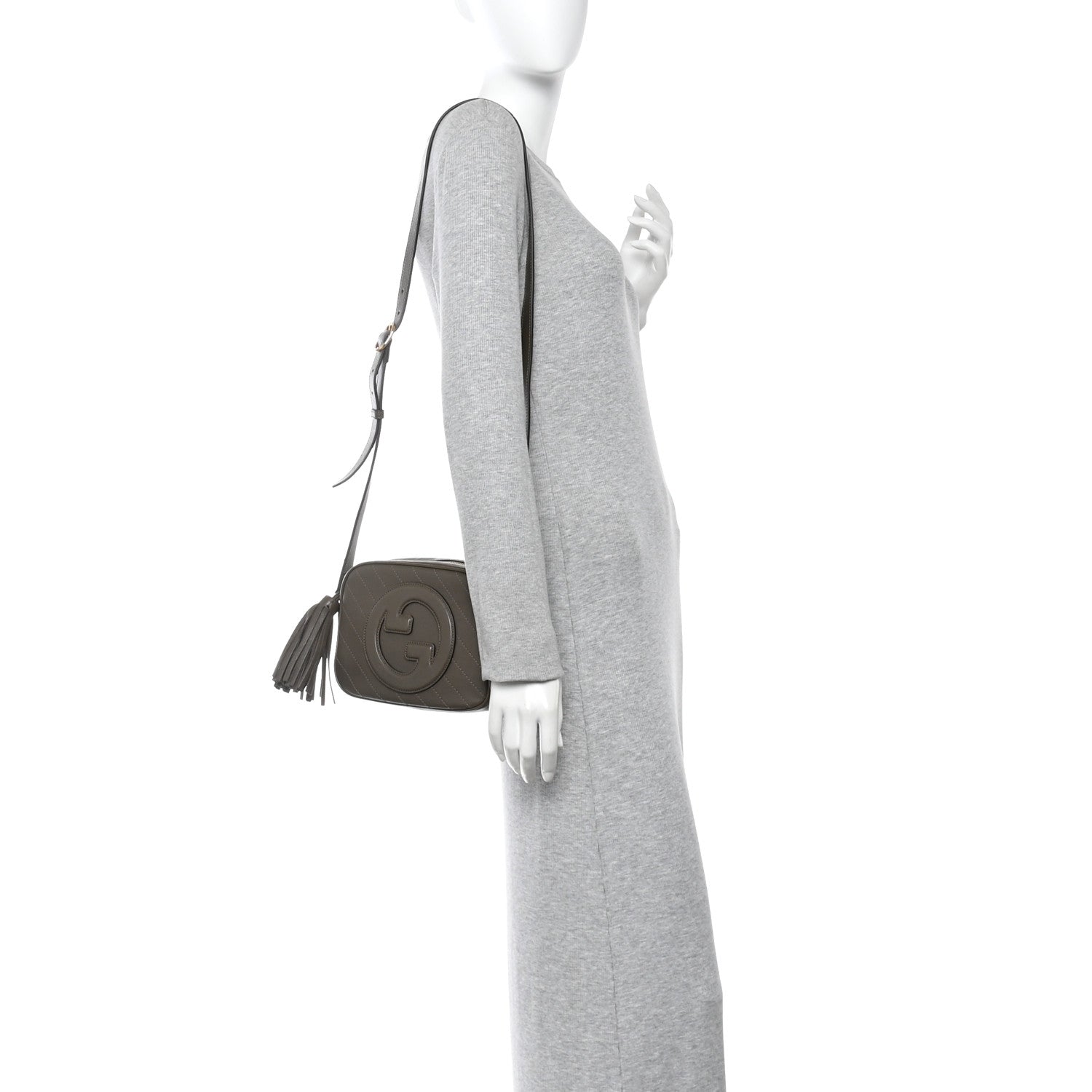 Gucci Sakai Be Green Calfskin Diagonal Stitched Small Blondie Shoulder Bag Craclet Brown 2 of 10