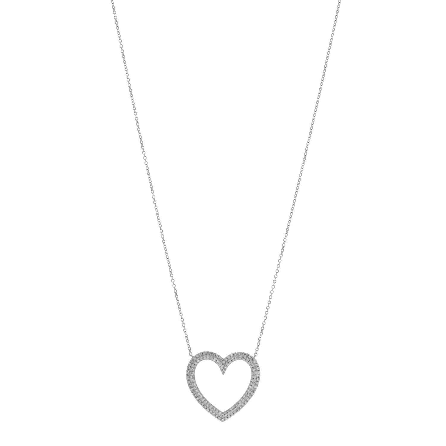 Tiffany Platinum Diamond Large Metro Heart Pendant Necklace 1 of 5