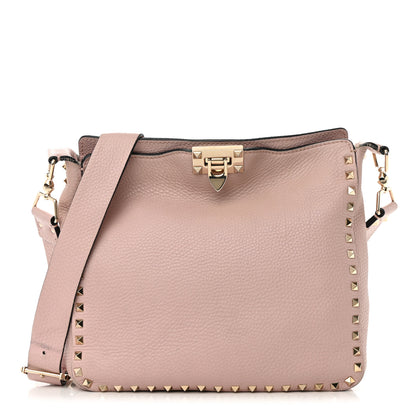 Valentino Garavani Pebbled Calfskin Small Rockstud Flip-Lock Messenger Bag Water Rose 1 of 21