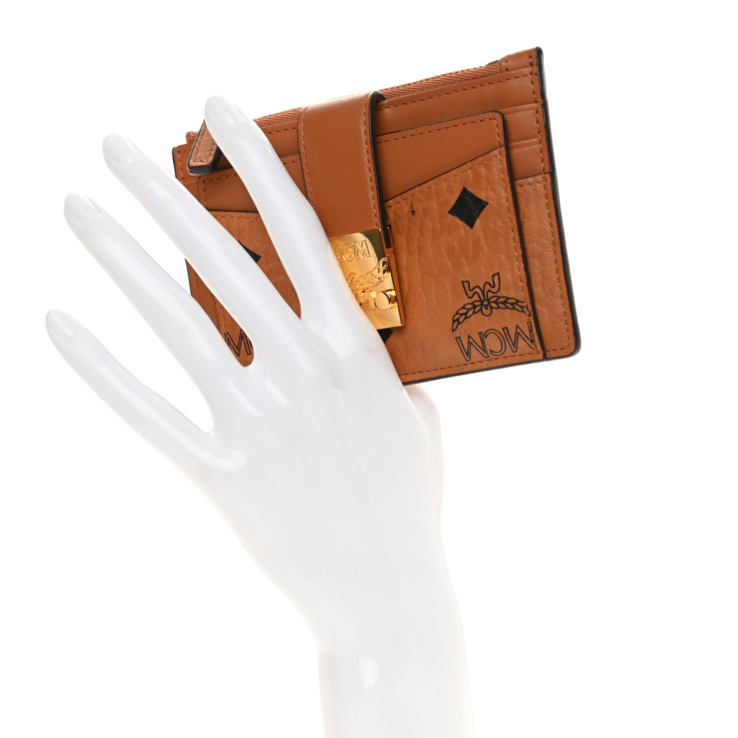 MCM Visetos Patricia Card Case Cognac 2 of 9