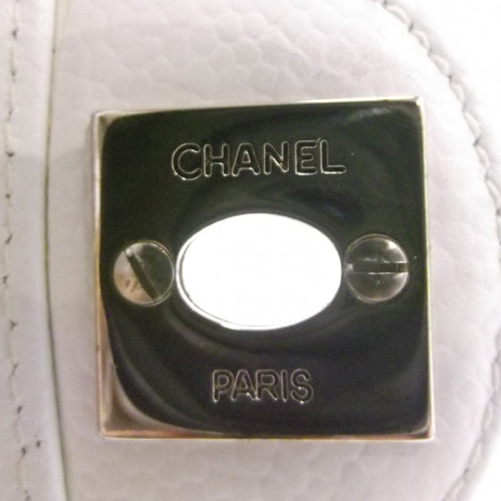 Caviar Quilted Mini Flap White