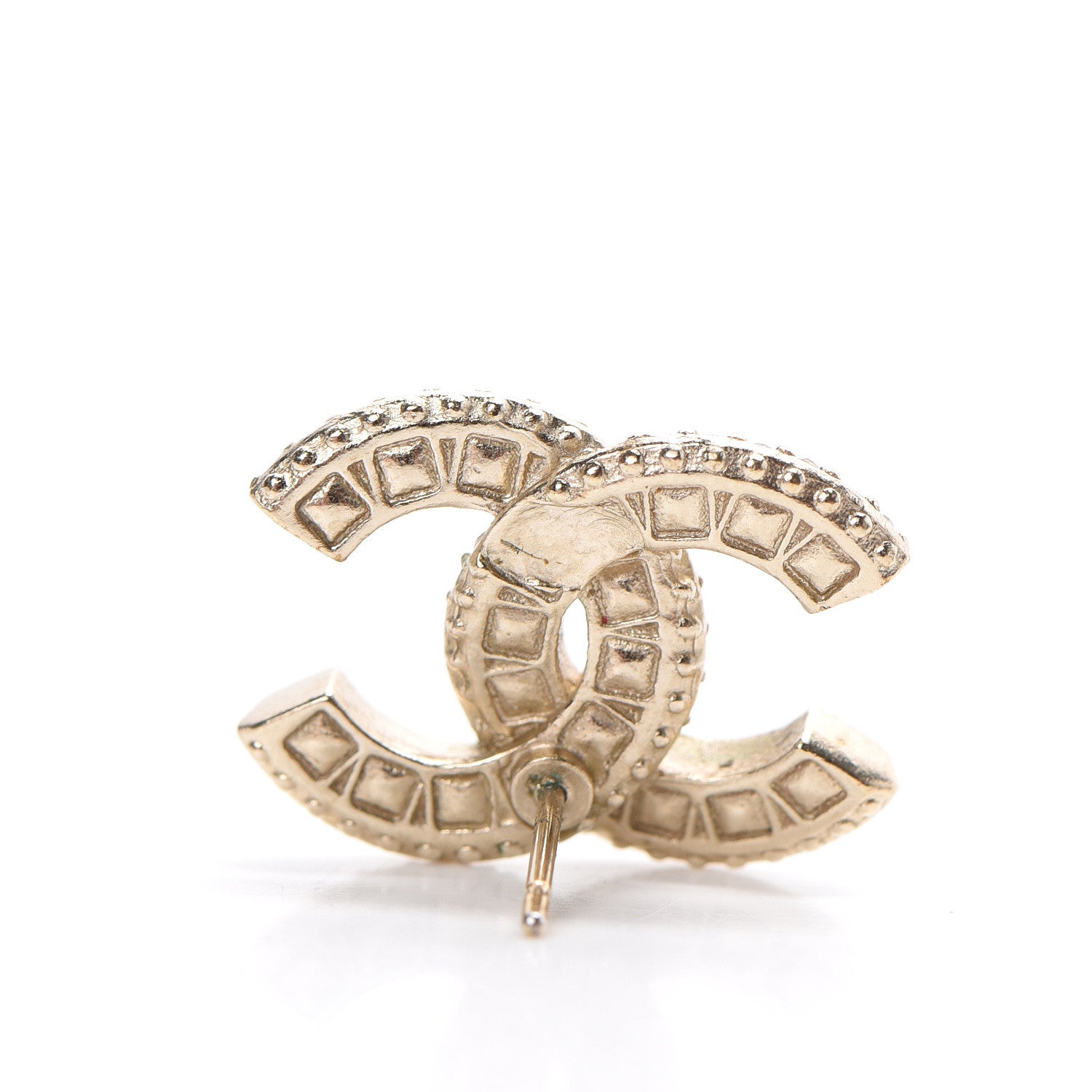 Chanel Crystal CC Earrings Gold 5 of 5