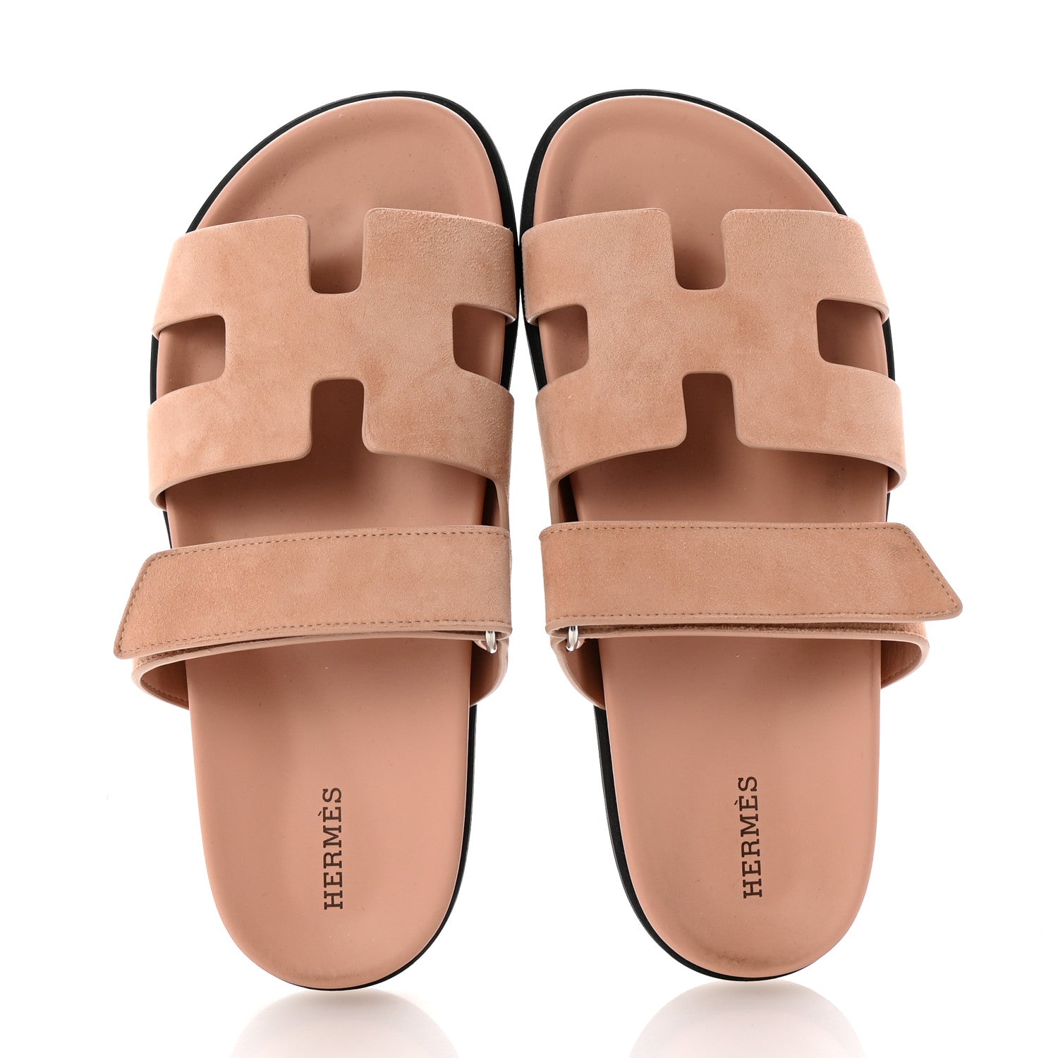 Hermes Suede Goatskin Womens Chypre Sandals 39 Nude 2 of 10