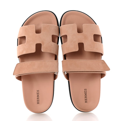 Hermes Suede Goatskin Womens Chypre Sandals 39 Nude 2 of 10
