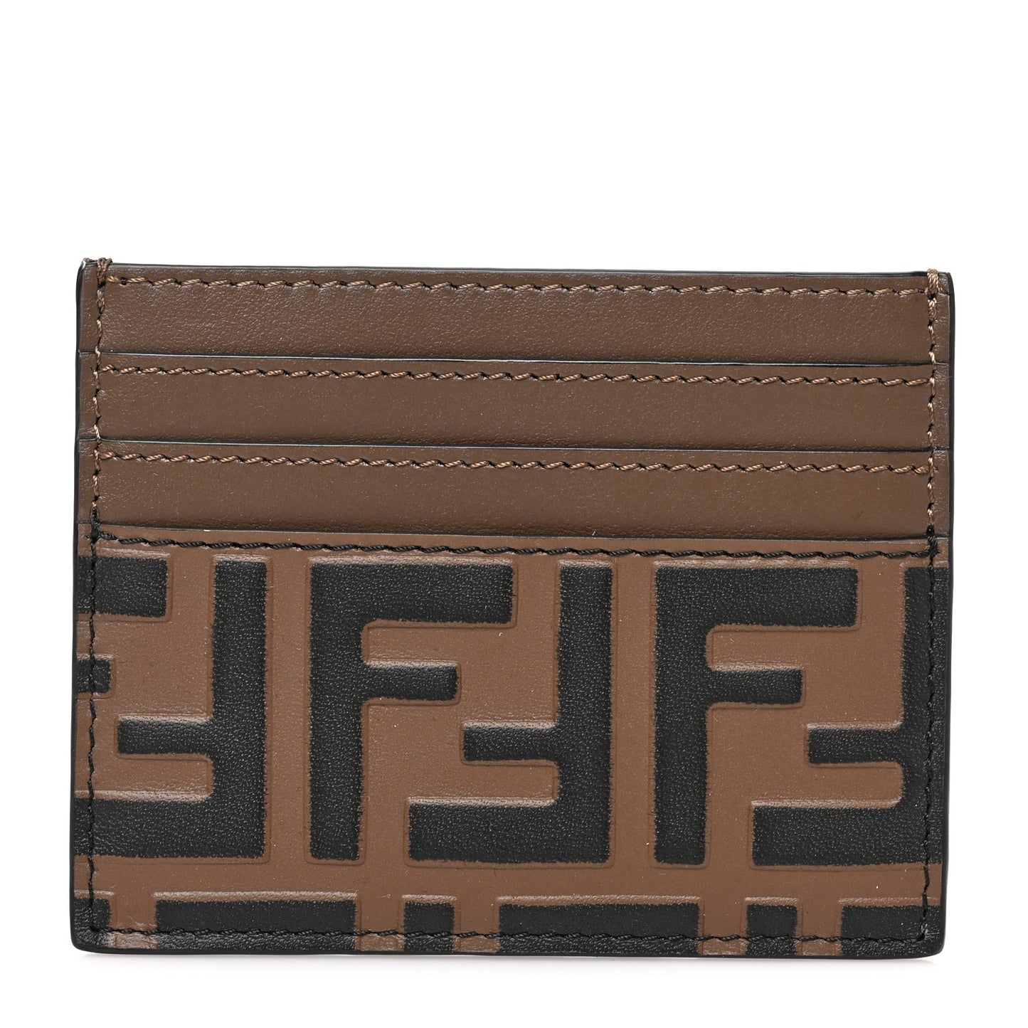 Vitello Soft Bi-Color FF 1974 Embossed Card Holder Maya Black