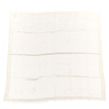 Louis Vuitton Silk Wool Monogram Shine Shawl Beige 1 of 3