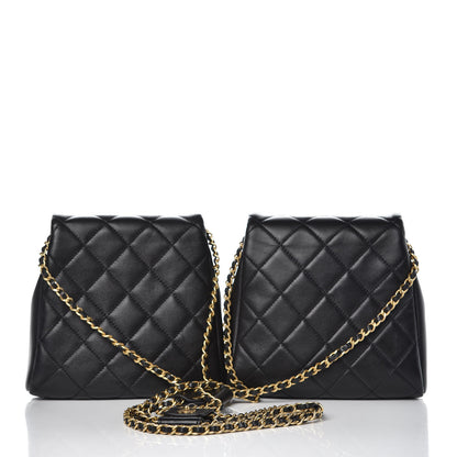 Chanel Lambskin Quilted Side Packs Black 4 of 17