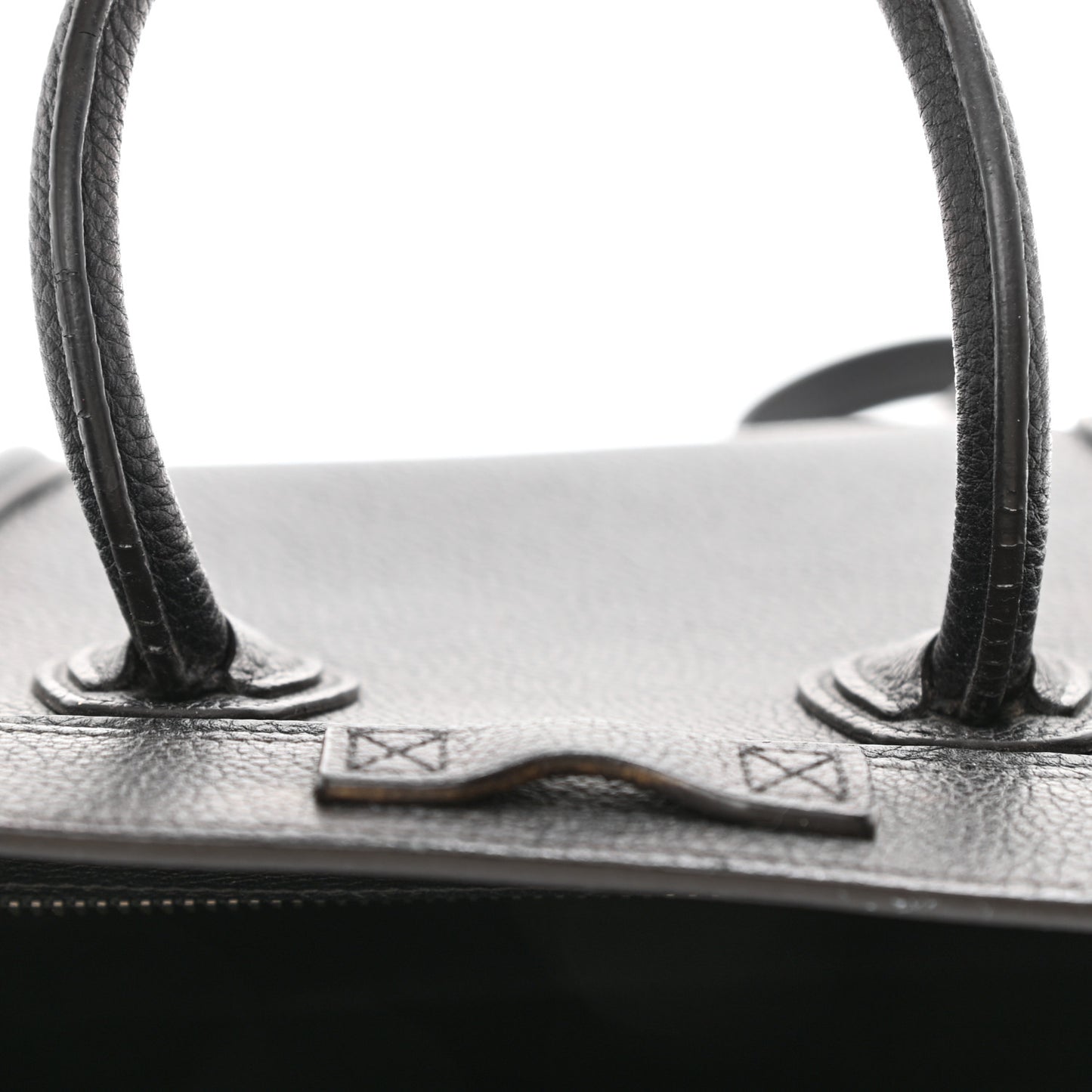 Drummed Calfskin Nano Luggage Black