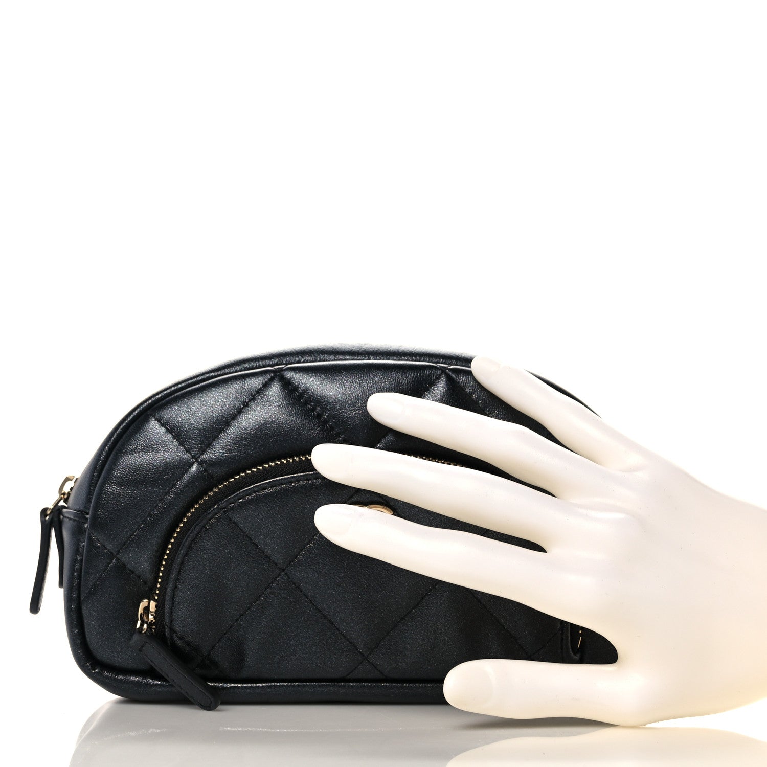 Chanel Iridescent Lambskin Quilted Pouch Black 2 of 9