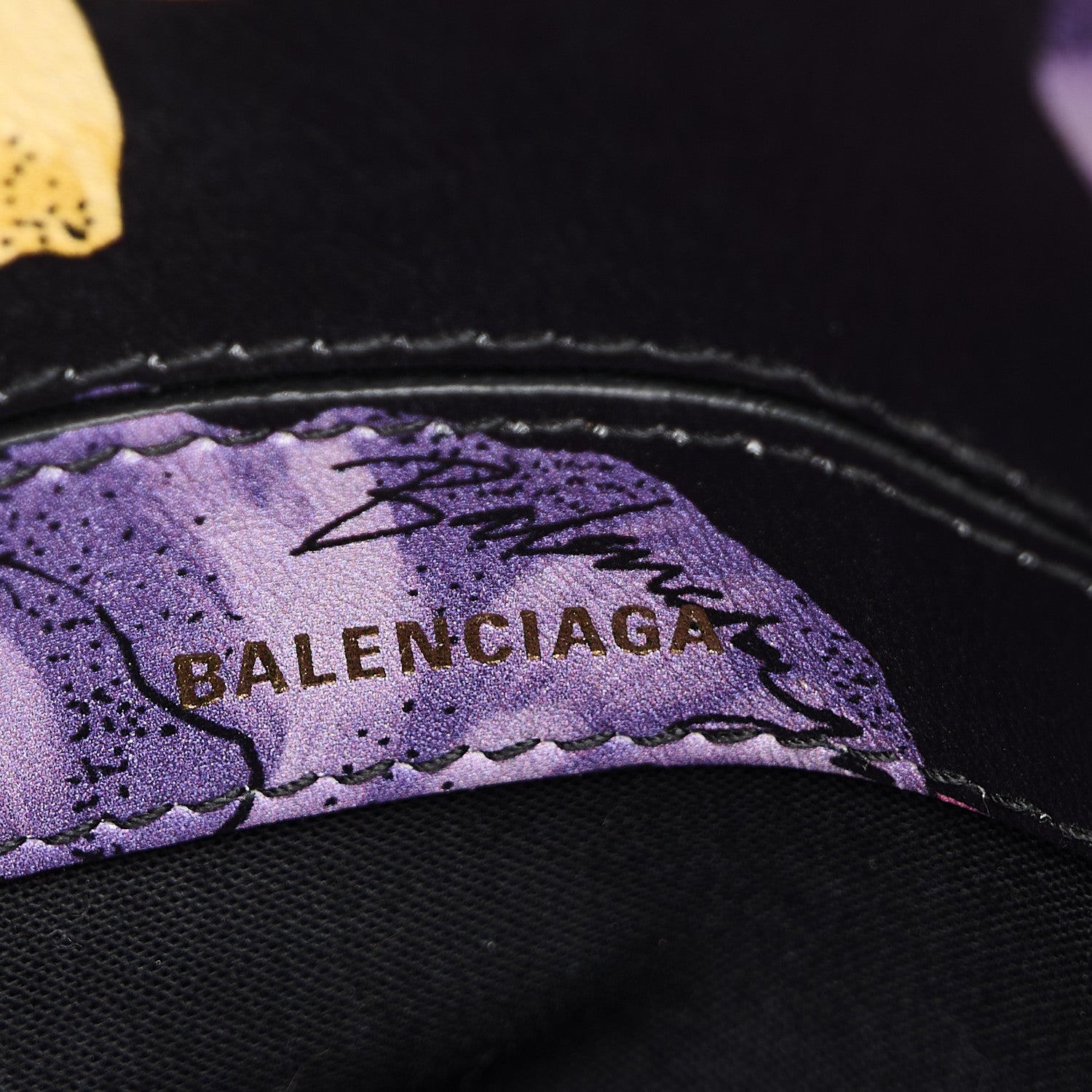 Balenciaga Smooth Calfskin Lush Floral Print XXS Ville Top Handle Bag Black Multicolor 6 of 9