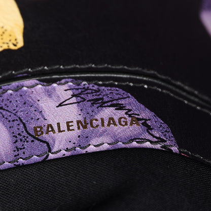 Balenciaga Smooth Calfskin Lush Floral Print XXS Ville Top Handle Bag Black Multicolor 6 of 9