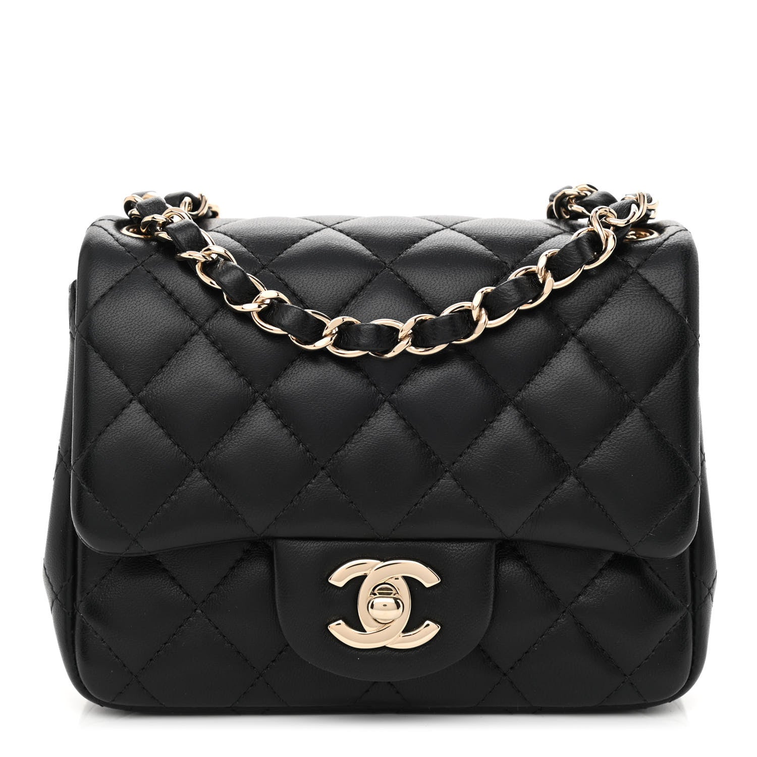 Chanel Lambskin Quilted Mini Square Flap Black 1 of 10
