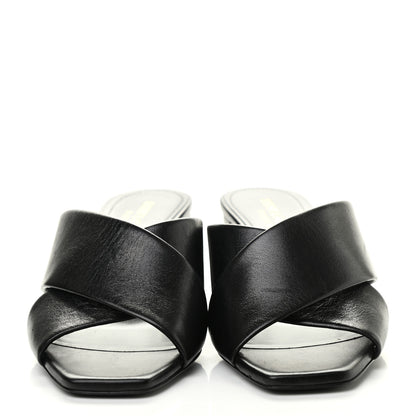 Saint Laurent Calfskin LouLou Mule Sandals 36 Black 2 of 8