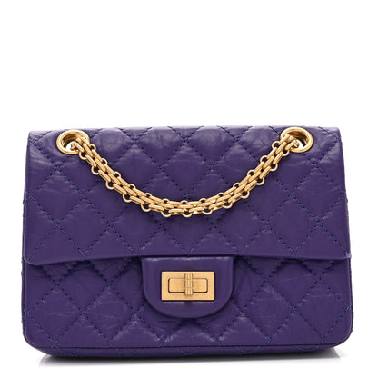 Chanel Aged Calfskin Quilted 2.55 Reissue Mini Flap Purple 1 of 11