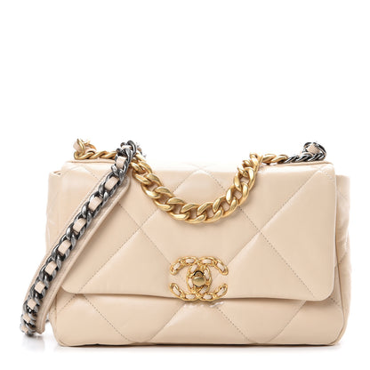 Chanel Lambskin Quilted Medium 19 Flap Light Beige 1 of 9