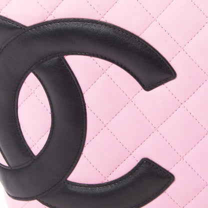 Chanel Calfskin Quilted Large Cambon Tote Pink Black 8 of 10