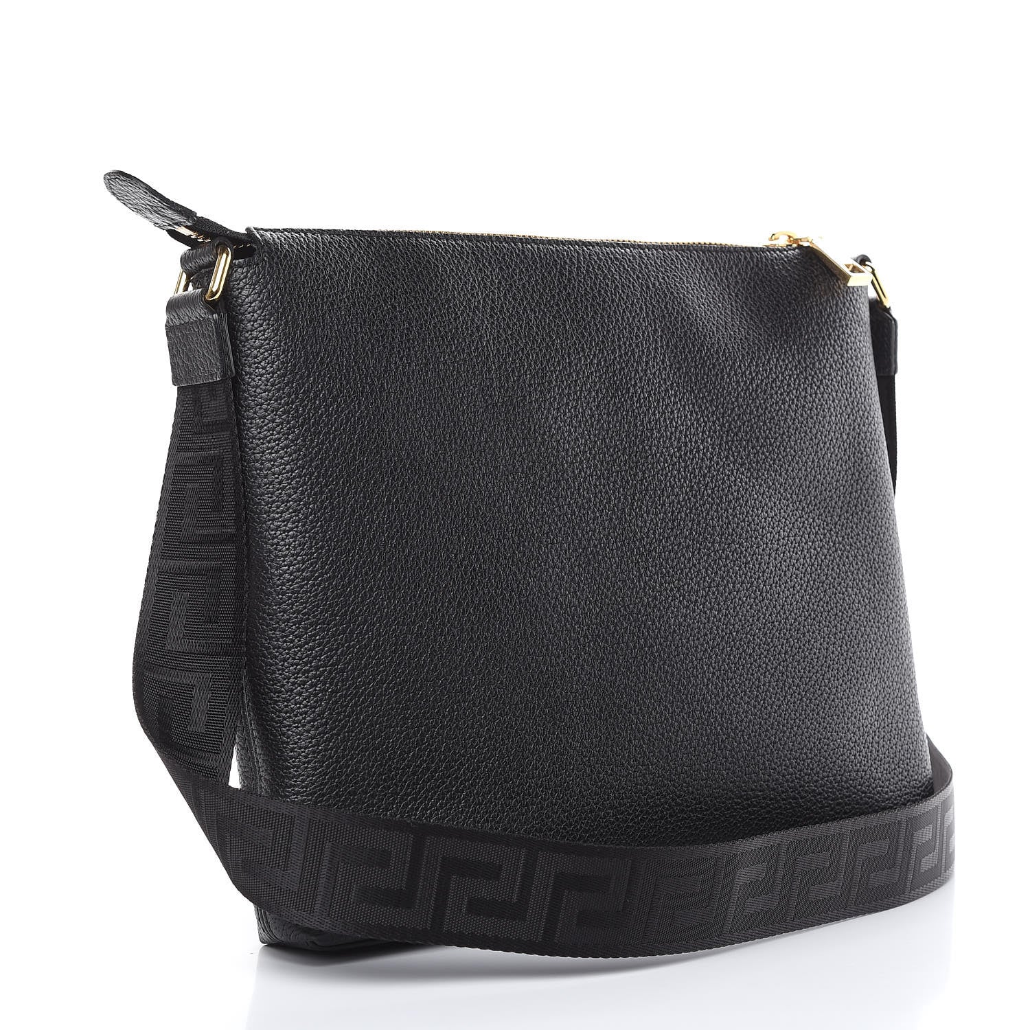 Versace Grained Calfskin Medusa Messenger Bag Black 3 of 8