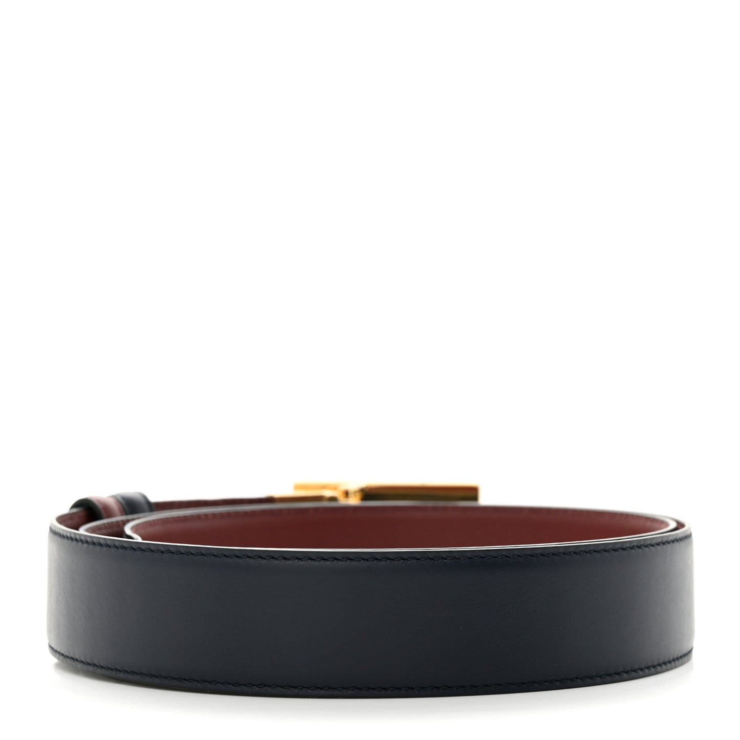 Moon Calfskin Square G Reversible 35mm Belt 110 44 Black Brown
