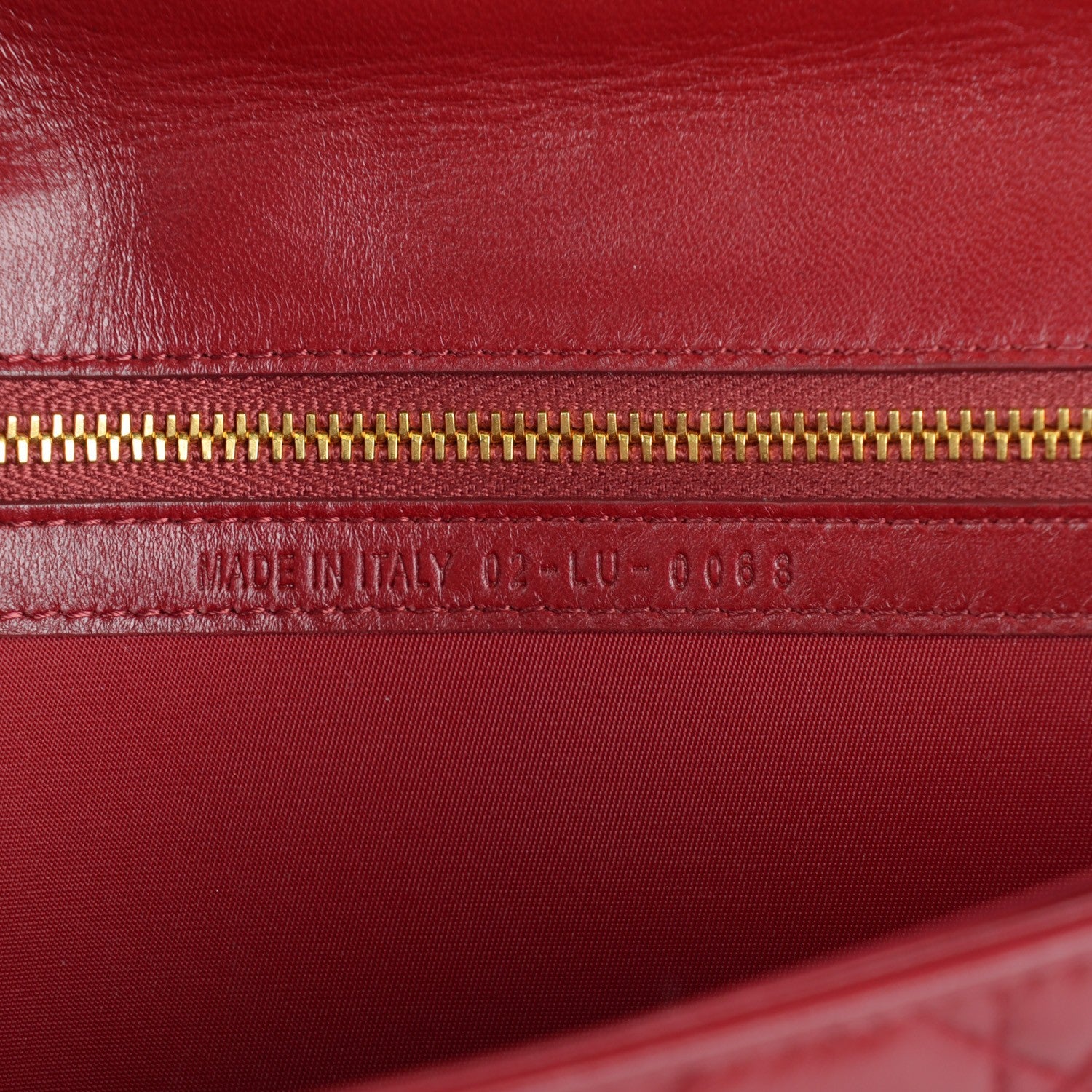 Christian Dior Lambskin Cannage Rendezvous Wallet Red 7 of 8