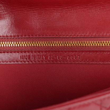 Christian Dior Lambskin Cannage Rendezvous Wallet Red 7 of 8