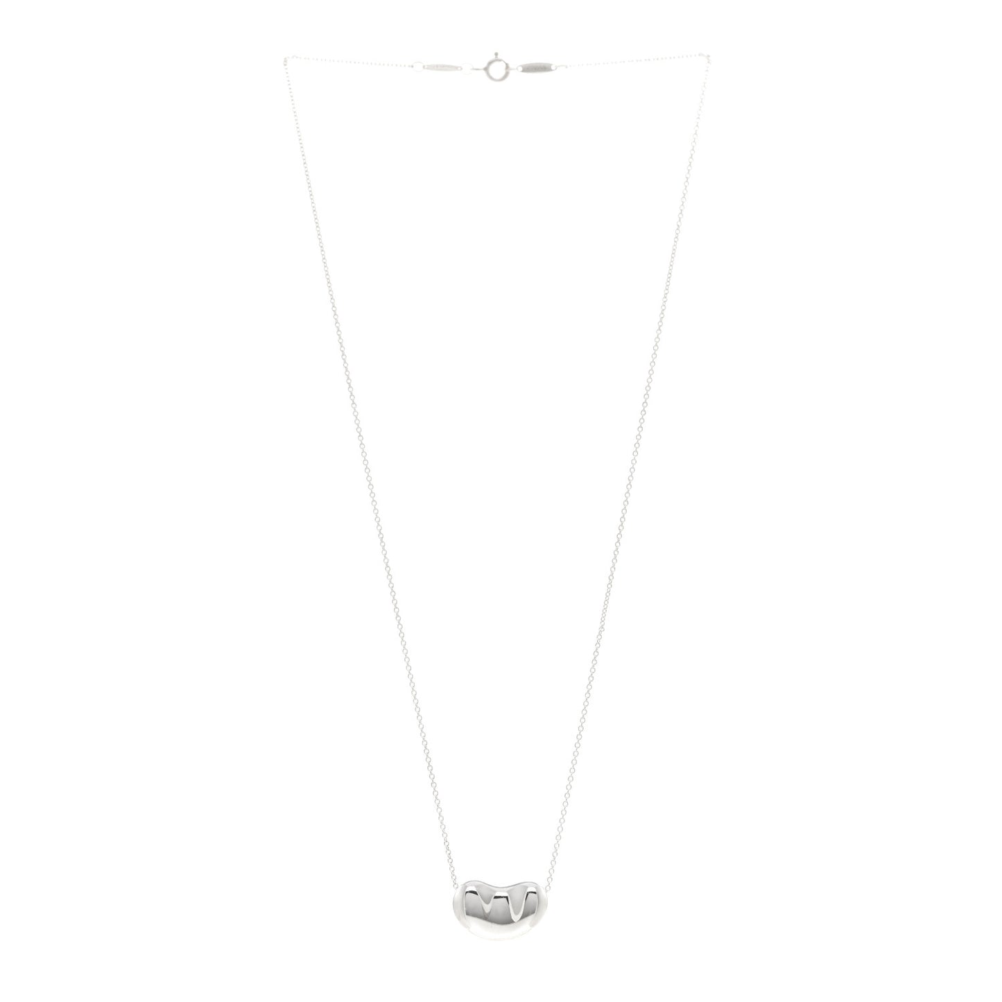 Sterling Silver 18mm Elsa Peretti Bean Pendant Necklace