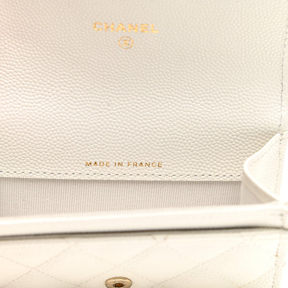 Chanel Caviar Quilted Flap Card Holder Wallet White 8 of 8