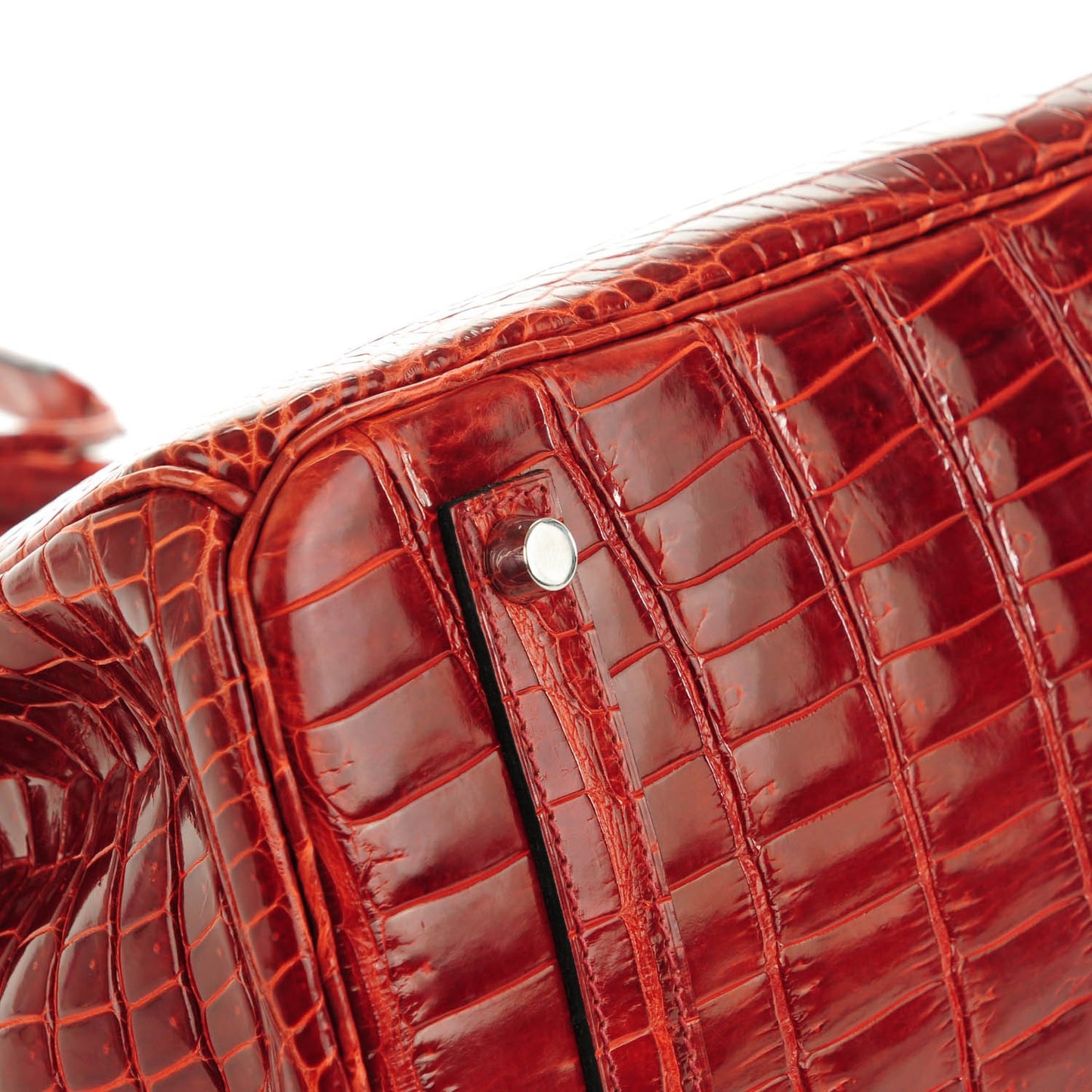 Shiny Porosus Crocodile Birkin 35 Rouge H