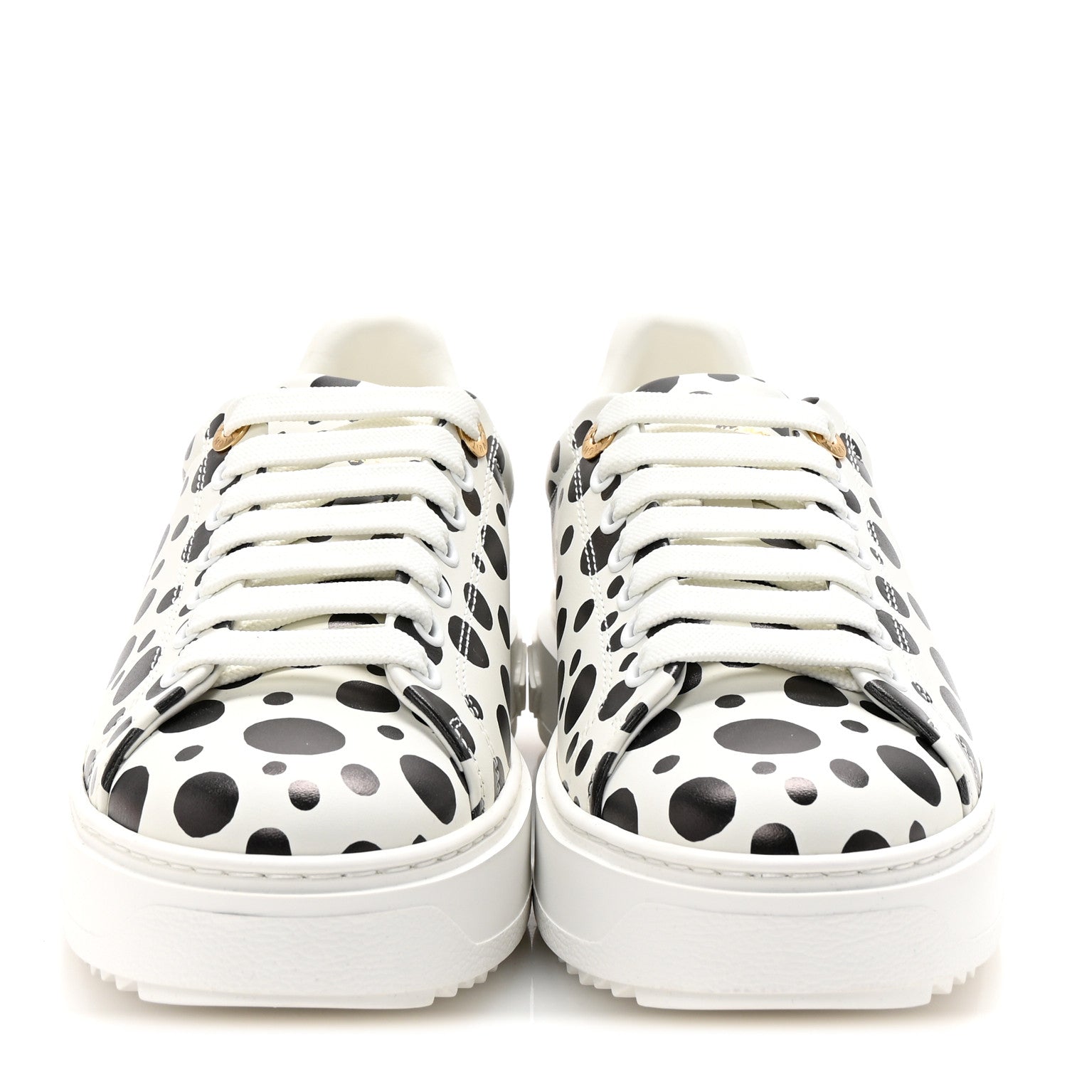 Louis Vuitton LV X YK Calfskin Printed Infinity Dots Time Out Sneakers 35.5 White 3 of 9