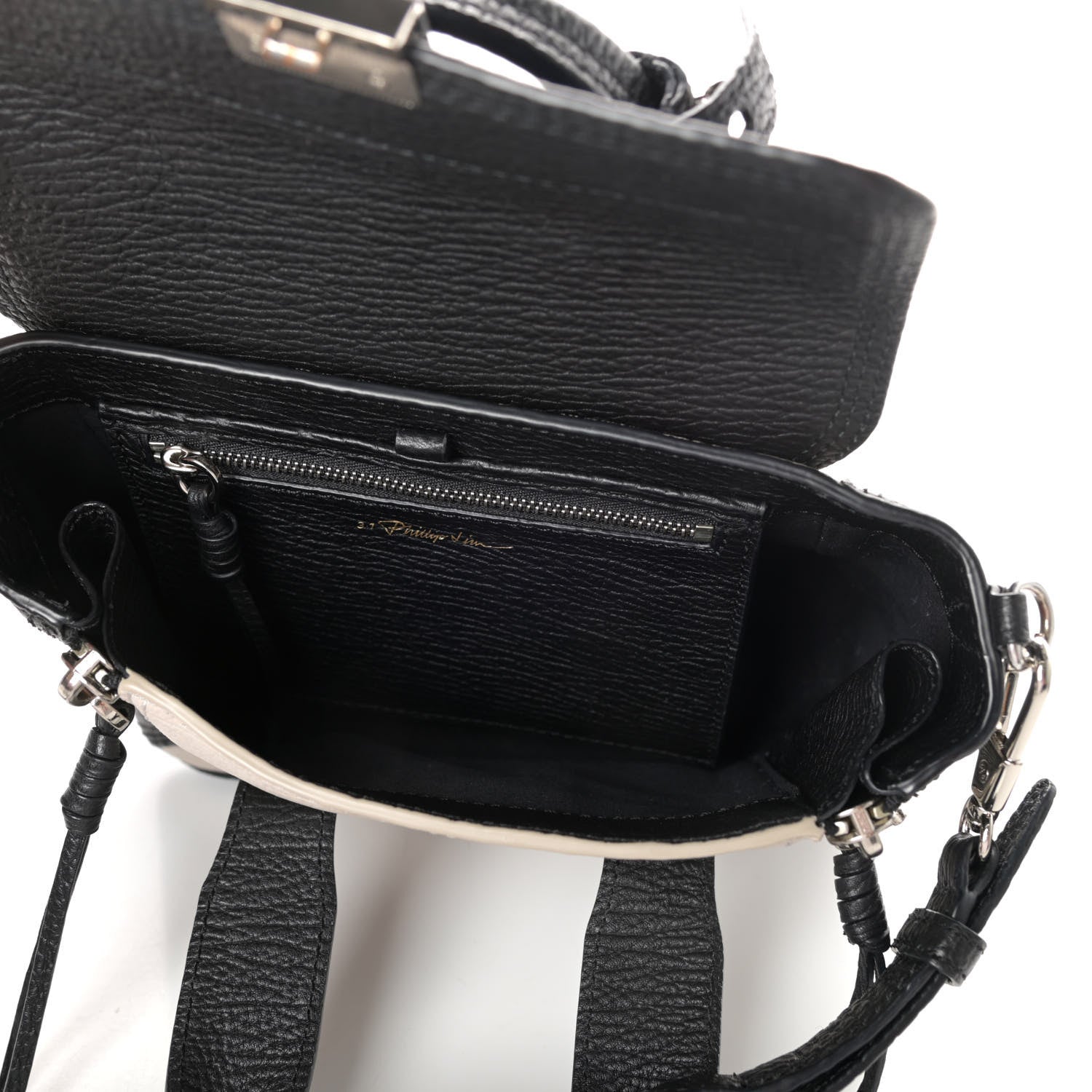3.1 Phillip Lim Textured Calfskin Mini Pashli Satchel Black Feather 5 of 9