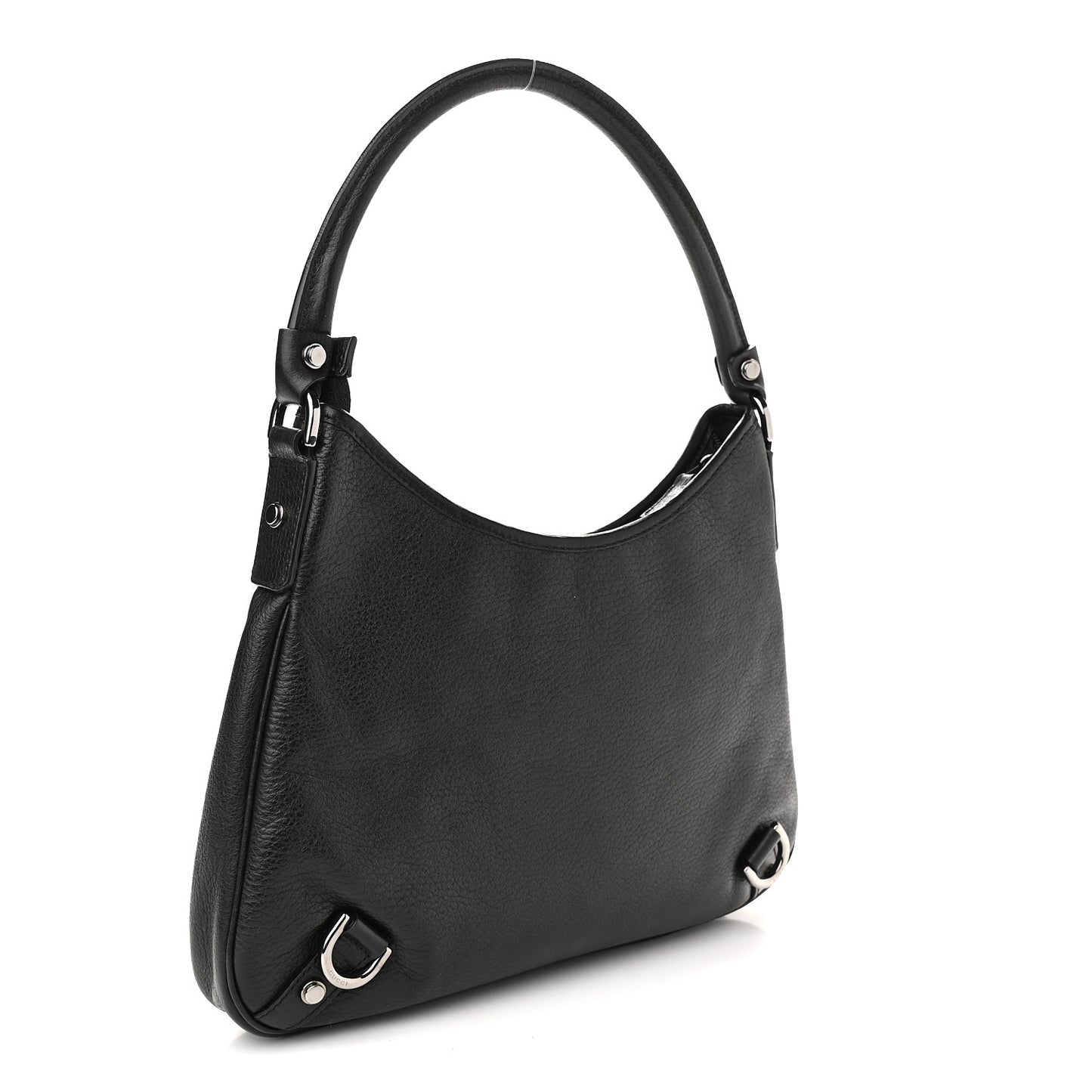 Calfskin Abbey D Ring Hobo Black
