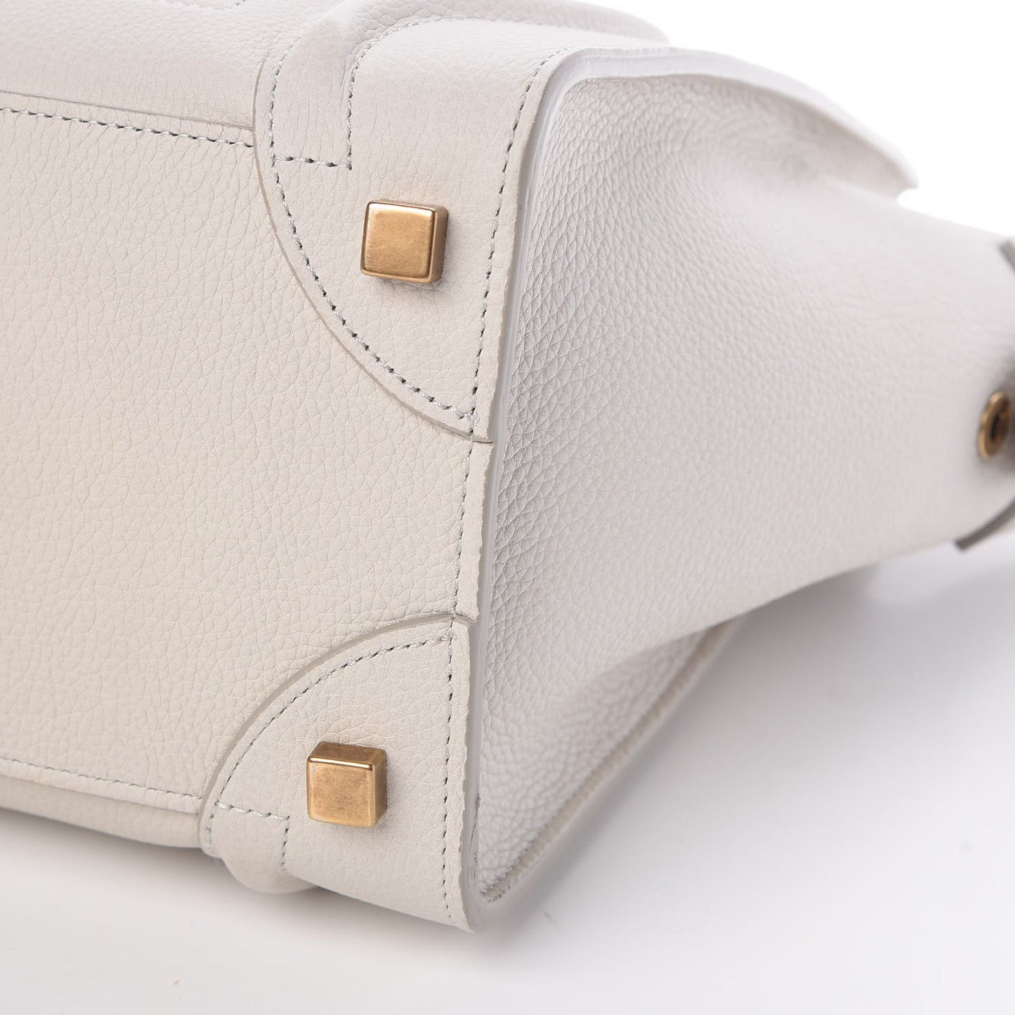 Drummed Calfskin Micro Luggage Chalk