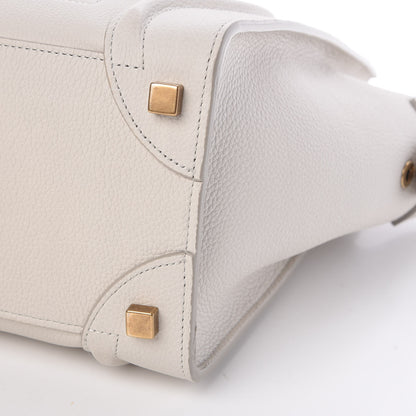 Celine Drummed Calfskin Micro Luggage Chalk 10 of 10