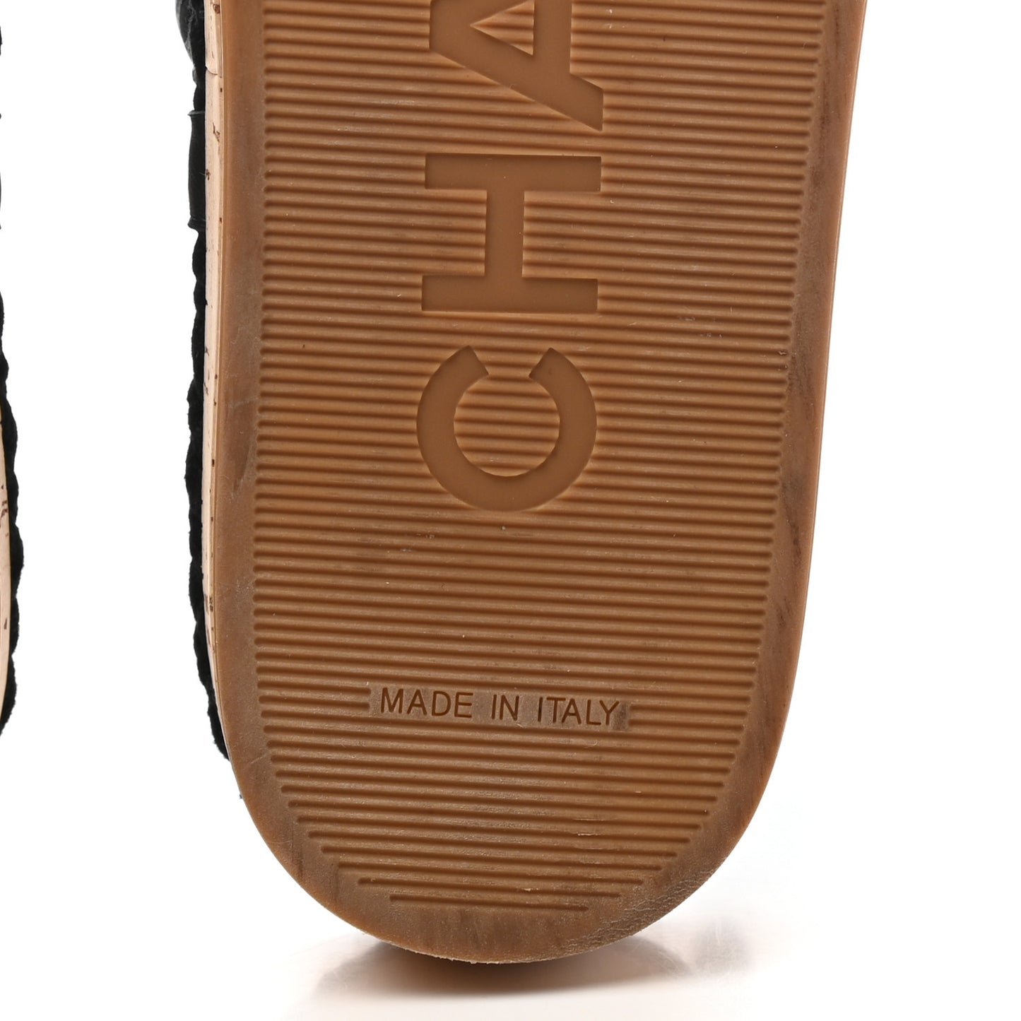 Cord Lambskin Quilted Logo Sandals 39 Black