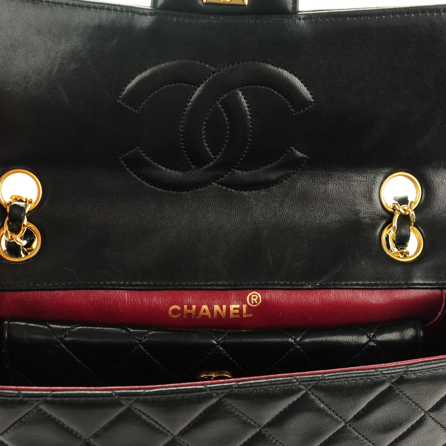Lambskin Quilted Small Single Flap Black